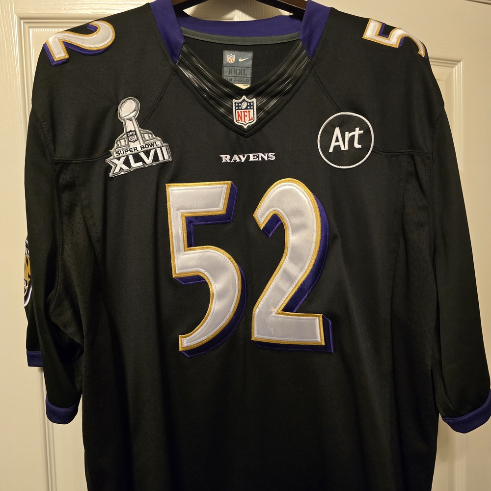 Nike Ray Lewis Ravens NFL SB XLVII Jersey - Black and Purple